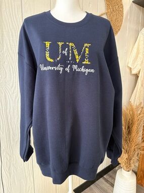 University of Michigan Navy Crewneck Sweatshirt - NWOT